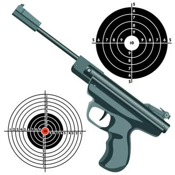 Firearm, the gun against the target. vector Stock Illustration