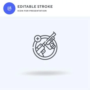 Firearm icon vector, filled flat sign, solid pictogram isolated on white, logo Stock Illustration