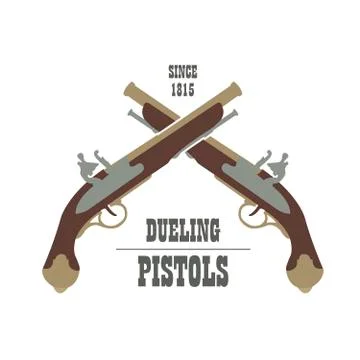 Firearm logo template. Guns, rifles badge. Flat design Illustrazione stock