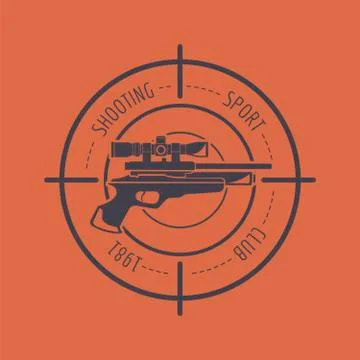 Firearm logo template. Guns, rifles badge. Flat design Stock Illustration