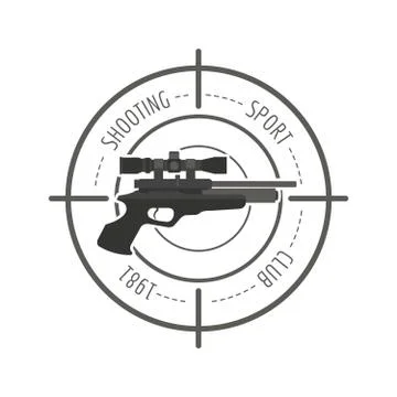 Firearm logo template. Guns, rifles badge. Flat design Stock Illustration
