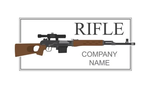 Firearm logo template. Guns, rifles badge. Flat design Stock Illustration