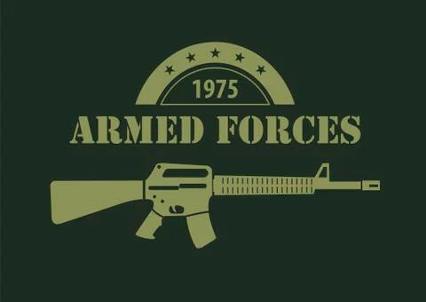 Firearm logo template. Guns, rifles badge. Flat design Stock Illustration