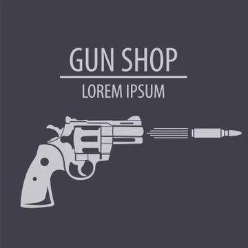 Firearm logo template. Guns, rifles badge. Flat design Stock Illustration