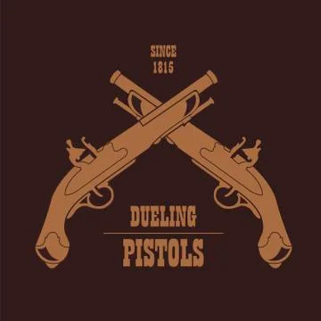 Firearm logo template. Guns, rifles badge. Flat design Stock Illustration