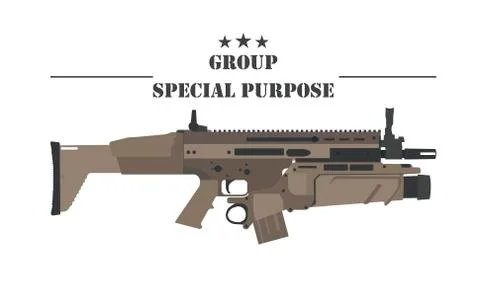 Firearm logo template. Guns, rifles badge. Flat design Stock Illustration