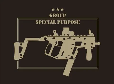 Firearm logo template. Guns, rifles badge. Flat design Stock Illustration