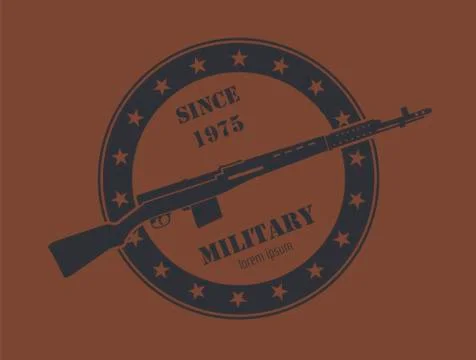 Firearm logo template. Guns, rifles badge. Flat design Stock Illustration