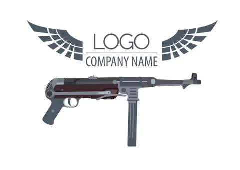 Firearm logo template. Guns, rifles badge. Flat design. Vector illustration Stock Illustration