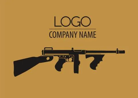 Firearm logo template. Guns, rifles badge. Flat design. Vector illustration Stock Illustration