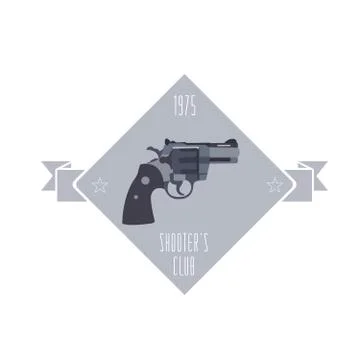 Firearm logo template. Guns, rifles badge. Flat design. Vector illustration Stock Illustration