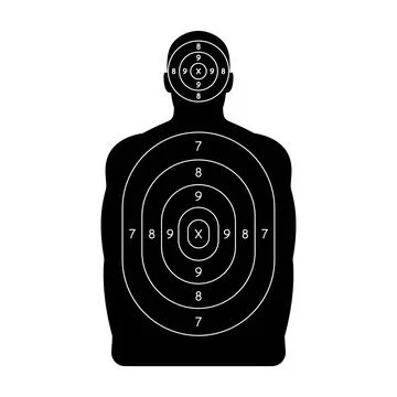 Firearm shooting training human torso target Stock Illustration