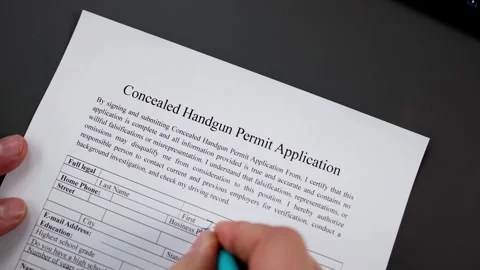 Firearm Weapon Carry Permit. Gun Law Stock Footage 262889956