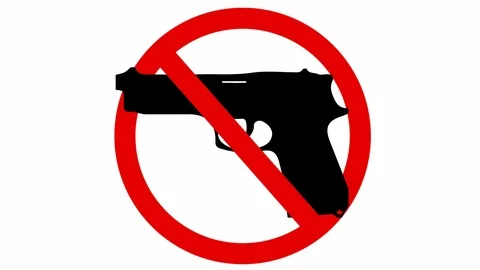 Firearms Prohibited Sign Animation Stock Footage 86451744