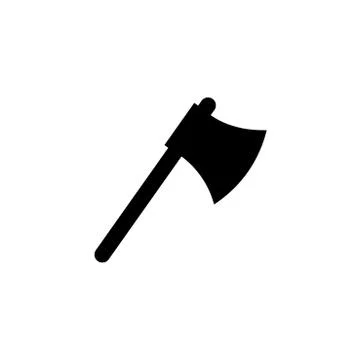 Fireaxe black silhouette in circle vector illustration Stock Illustration