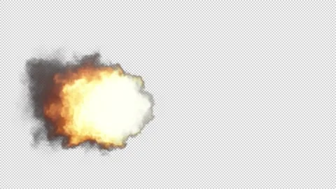 Fireball burning with flame fire and smoke Isolated on alpha background Stock Footage 237364690