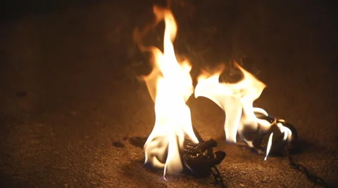 Fireball closeup in slow motion Vídeo Stock 48017533