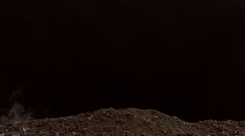 Fireball exploding out of dirt, slow motion Stock Footage 61663117