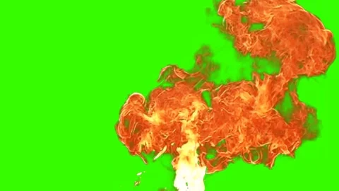 Fireball Explosion Burst Element on Green Screen Stock-Footage 340676474