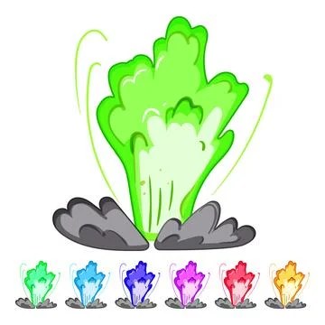 Fireball explosion effect cartoon vector graphic イラスト素材