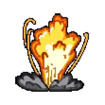 Fireball explosion effect pixel art vector illustration 스톡 일러스트