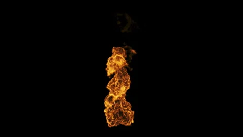 Fireball Explosion with Luma Matte on Black Background Stock Footage 346176144