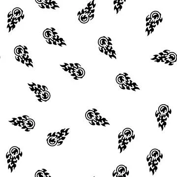Fireball glyph vector seamless pattern Stockillustratie