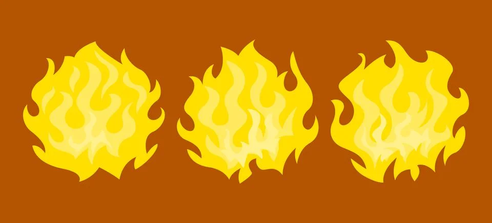 Fireball icon set Stock Illustration