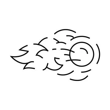 Fireball line icon vector illustration Stock Illustration
