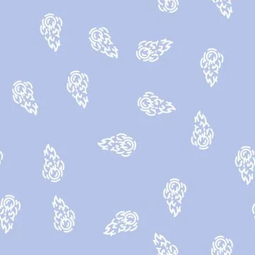 Fireball line vector seamless pattern Stock Illustration