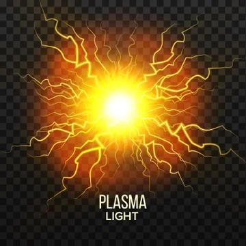 Fireball Plasma Vector. Lightning Effect. Magic Explosion. Voltage Sphere Stockillustratie