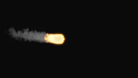 Fireball, realistic fire animation, Black background Stock Footage 308476946