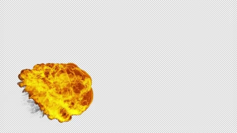 Fireball side view transition, Alpha Channel Stock Footage 165302480
