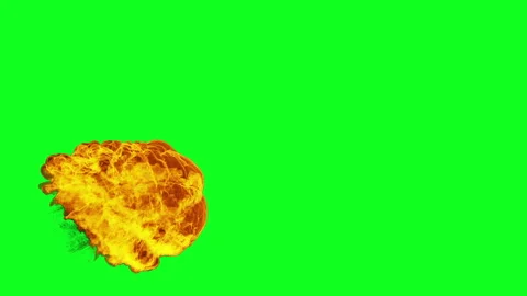 Fireball side view transition, Green Screen Chromakey 스톡 동영상 145451290