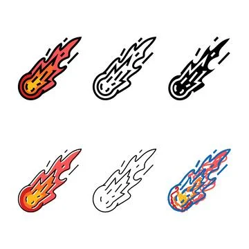 Fireball stylized color icon vector 库存插图