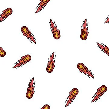 Fireball vector seamless pattern Stockillustratie