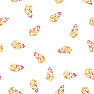 Fireball vector seamless pattern Stock Illustration