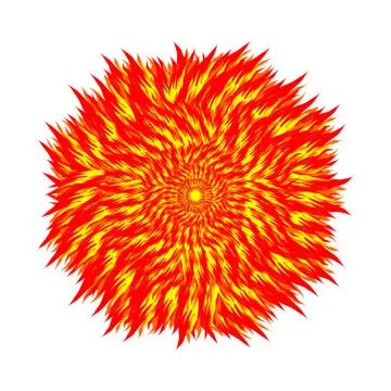 Fireball on a white background. Circle of flame. Vector illustration of   ele Stockillustratie