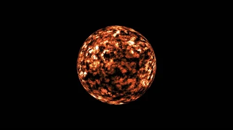 Fireball/Fiery planet black background Video stock 40418761