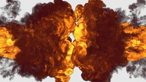 Fireballs Collision in Slow Motion. Stock Footage 139527092