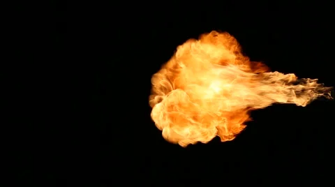 Fireballs isolated on black background side view 스톡 동영상 49643364