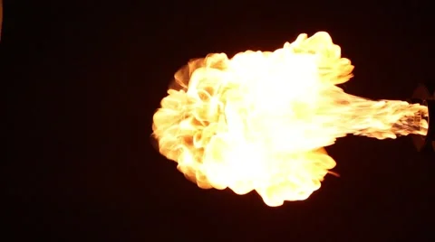 Fireballs isolated on black background side view Stock Footage 49661536