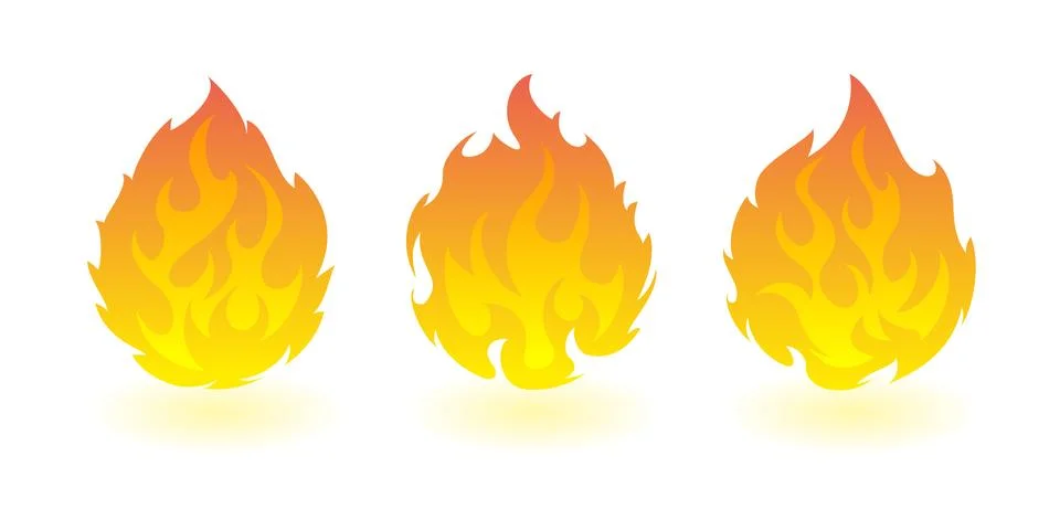 Fireballs. Set of vector fire design elements Illustrazione stock