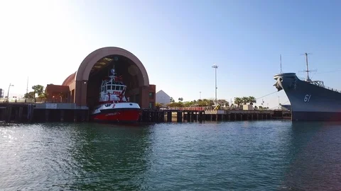 Fireboat 2 leaving the dock Stock Footage 116503740