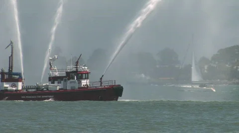 Fireboat Stock Footage 146897