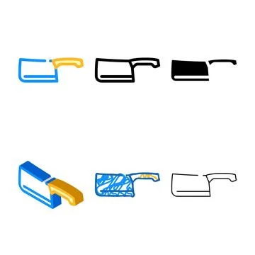 Firebox knife variations color icon vector Stock Illustration