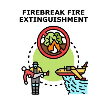Firebreak and fire extinguishment efforts concept illustration Stock-Illustration
