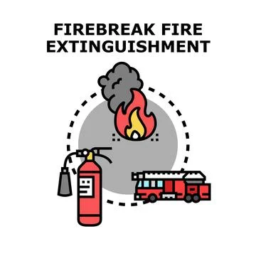 Firebreak for fire extinguishment and safety equipment イラスト素材