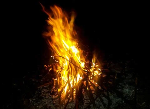 Firecamp in the dark 2 Stock Photos