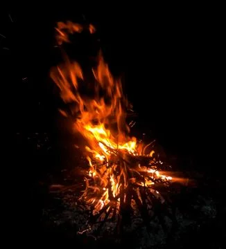 Firecamp in the dark Stock Photos